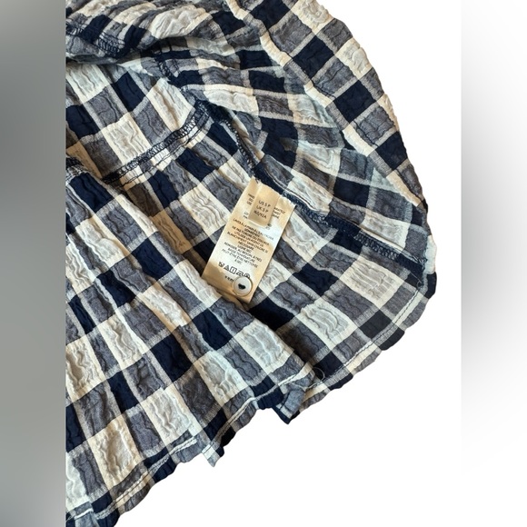 Anthropologie Pilcro The Letterpress Checker Blue Tiered Shirt Size S NWOT - Picture 6 of 8